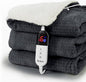 Heated Blanket Electric Blanket Twin Waffle, 62x84 Inches Sherpa Fleece Fast by blunique