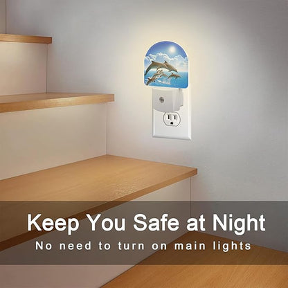 sndheke Jumping Dolphins Night Light Plug into Wall, 0.5w Energy Saving Sleep - Image 6