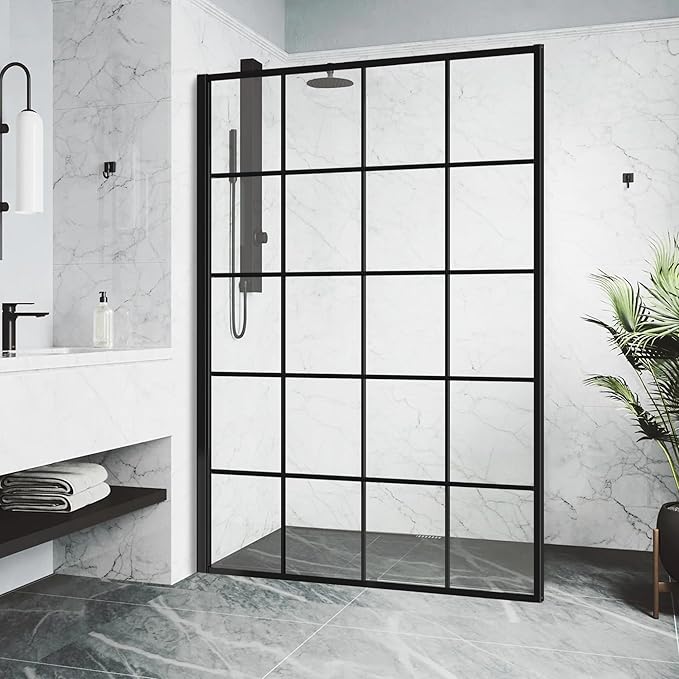 Shower Panel 48W*74H Inch, Bathroom Framed Fixed Glass Door, 5/16" Thick Clear by Unknown