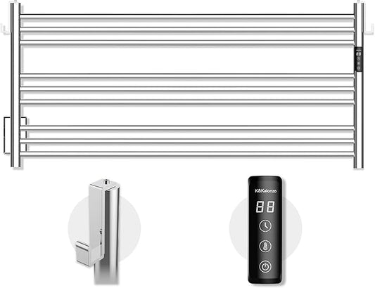 K&KALONZO Towel Warmer for Bathroom, Wall-Mounted 9-Bar Heated Towel Rack by KKALONZO