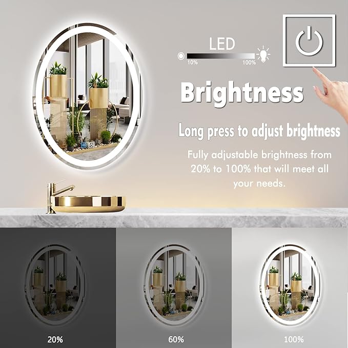 30 x 20 Inch Oval Vanity Mirror - Image 2