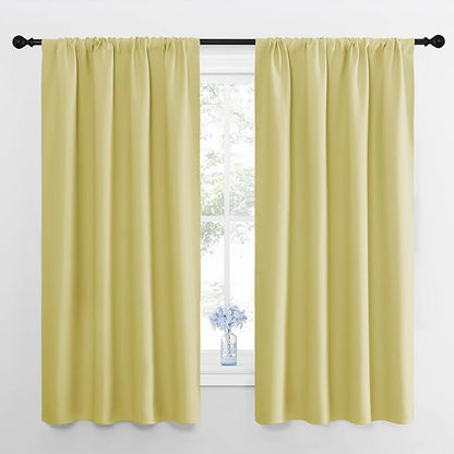 NICETOWN Kitchen Curtains, Short Blackout Curtains & Drapes, Paler Yellow by NICETOWN