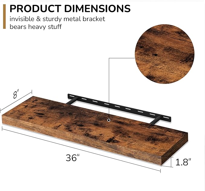 Fun Memories 36 Inch Floating Shelves - Image 3