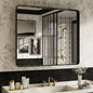 ISKM Black Bathroom Mirror for Wall 44" x 36" Matte Black Framed Vanity Mirror by ISKM-IStillKeepMovin