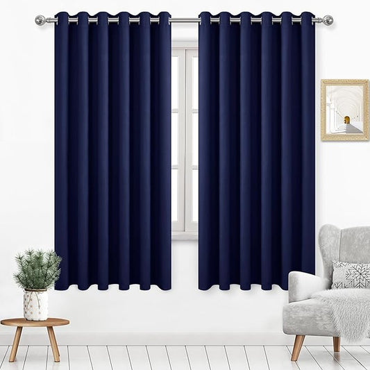 DWCN Blackout Curtains 63 Inch Length, Room Drakening Drapes by DWCN