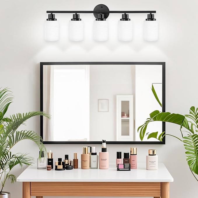 Guliaofo 5-Light Bathroom Light Fixtures, E26 Base Vanity Lights - Image 7