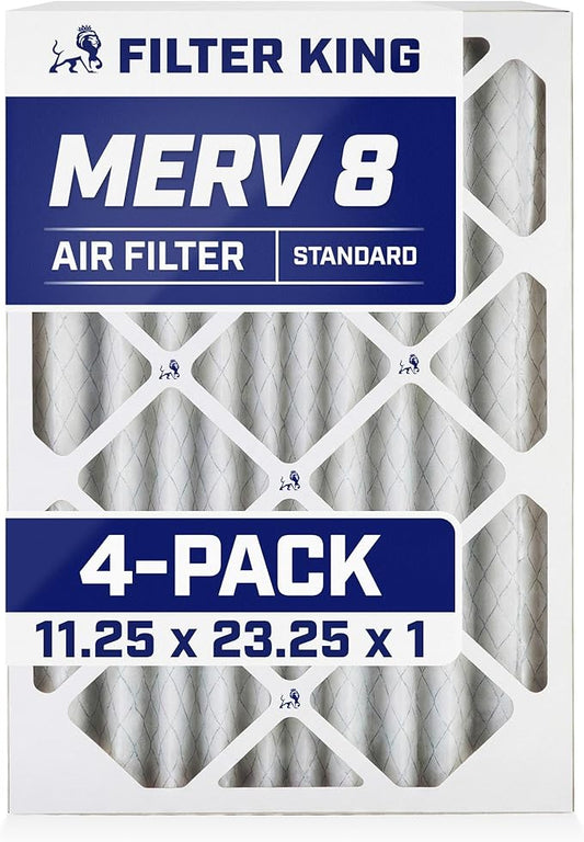 Filter King 11.25x23.25x1 Air Filter | 4-PACK | MERV 8 HVAC Pleated A/C Furnace by FilterKing