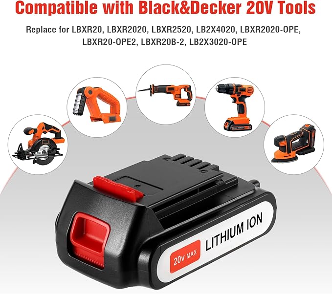 2Pack 4.0Ah 20V MAX LBXR20 Compatible - Image 6