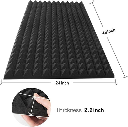 4 Pack Black Acoustic Foam Panels, High Density Soundproof Wall Panels - Image 3