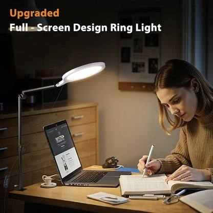 Desk Ring Light, 360°Rotate & Flexible Height Full-Screen Overhead Ringlight - Image 8