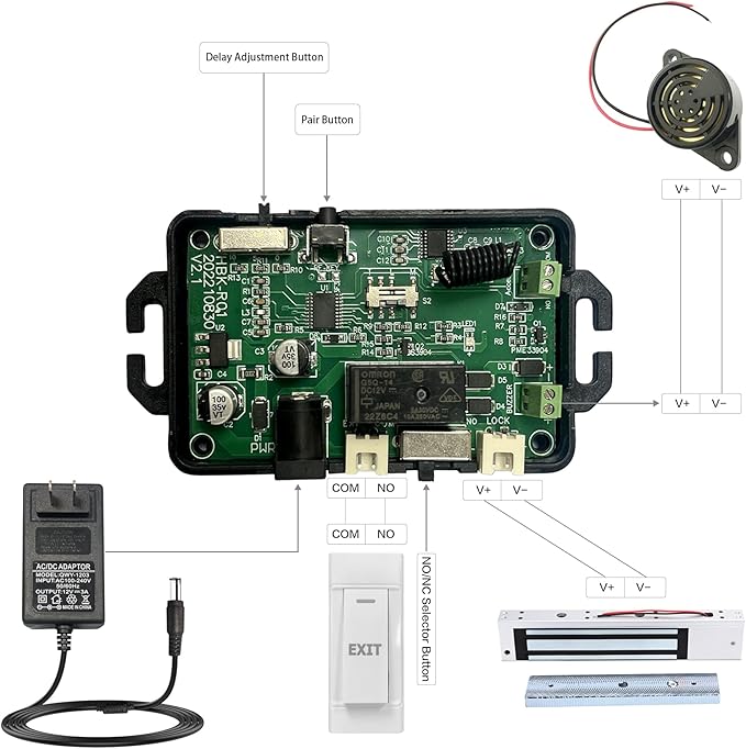 Access Control System with Remote Control – 600lbs Magnetic Door Lock Kit - Image 8