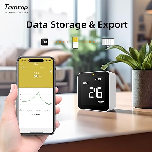 Temtop Smart Air Quality Monitor Indoor Home Air Testing - Image 5