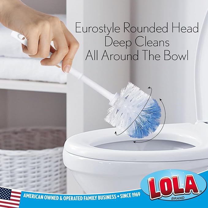 LOLA Classic Toilet Brush, 6 Pack, Durable Fiber Stiff Bristles, Compact Size - Image 2