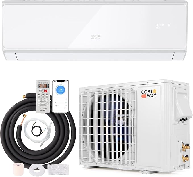 COSTWAY 24000 BTU Wifi Enabled Mini Split Air Conditioner & Heater, Energy by COSTWAY