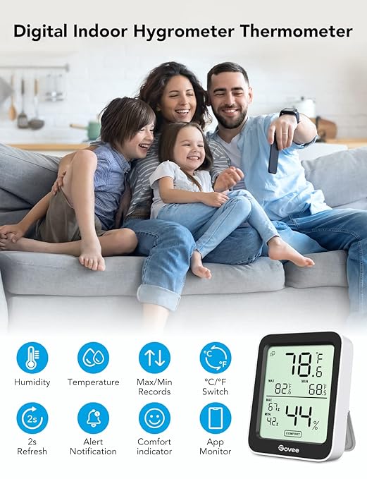 Govee Indoor Hygrometer Thermometer 3 Pack, Notification Alert - Image 2