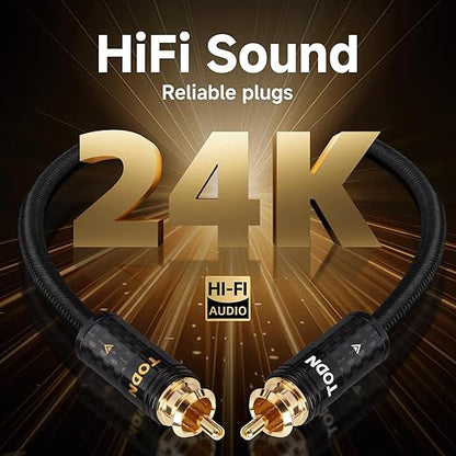 TODN Audiophile RCA Cables 3ft - Image 5