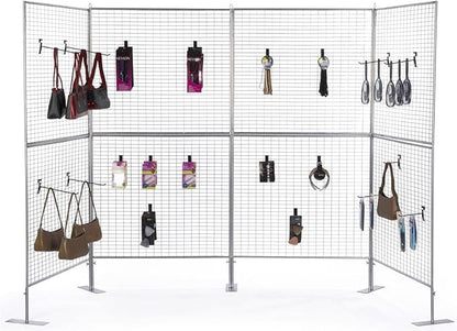 Displays2go Art Display Grids, Floor Standing, Double Sided, Metal Mesh Iron - Image 2