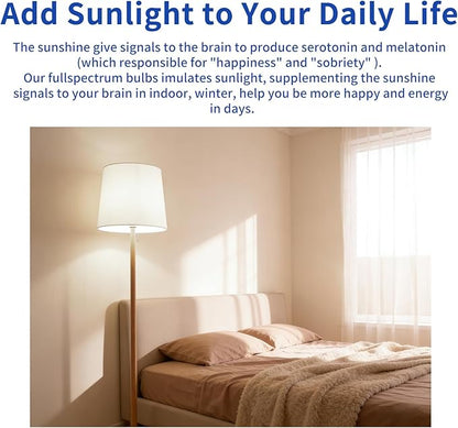 LQ BSDERA 2PK Full Spectrum Light Bulbs, 6000K Natural Light That Mimic Sunlight - Image 5