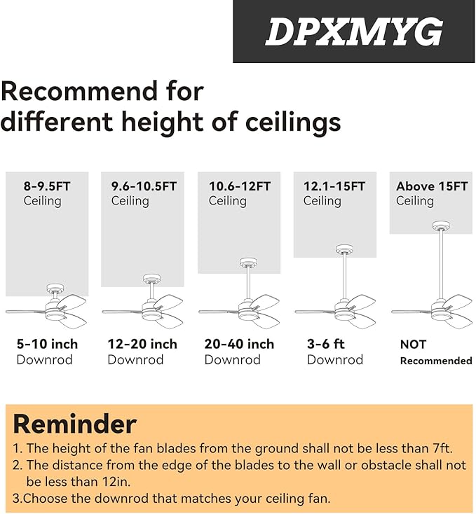 DPXMYG 12 inch Ceiling Fan Downrod - Image 6