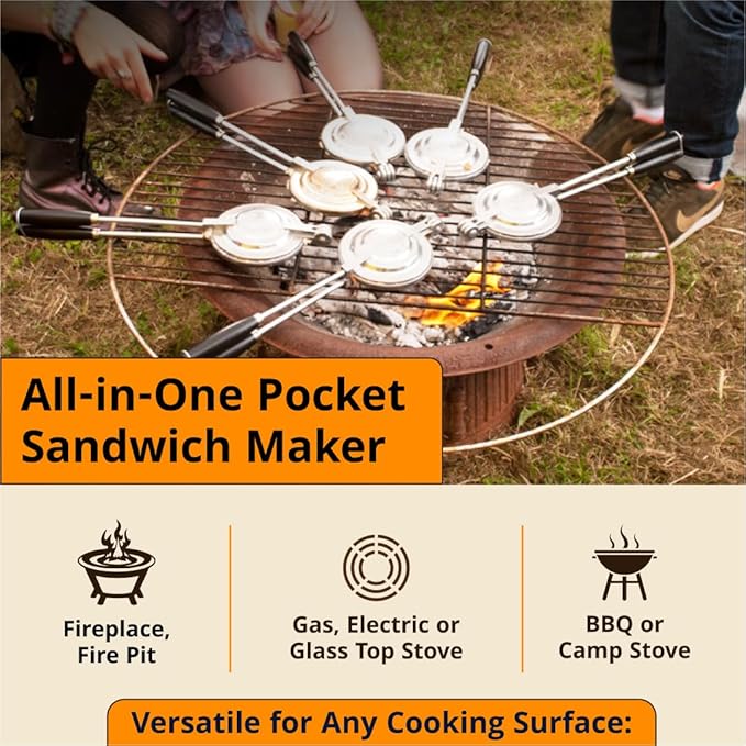 Handheld Sandwich Maker, Classic Sandwich Grill & Panini Press, Cast Aluminum - Image 3