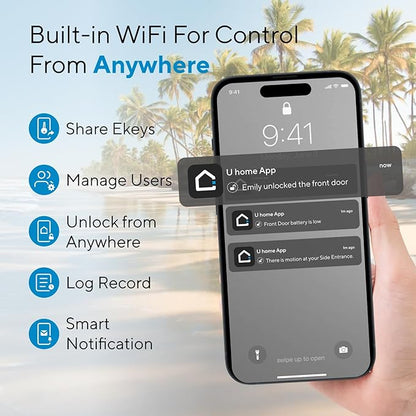 ULTRALOQ Bolt Fingerprint WiFi Smart Lock, Works - Image 4