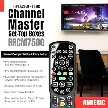 ANDERIC RRCM7500 for Channel Master DVR Remote Control CM7500XRC2 Replacement - Image 2