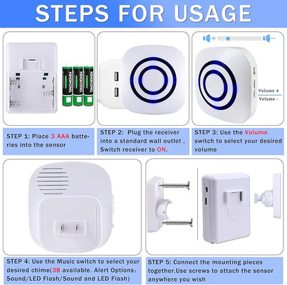Motion Sensor Alarm, Wireless Driveway Alarm Indoor Home Security Business - Image 3