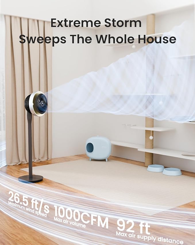 AIRMATE Standing Fan for Bedroom, Oscillating Fan - Image 2