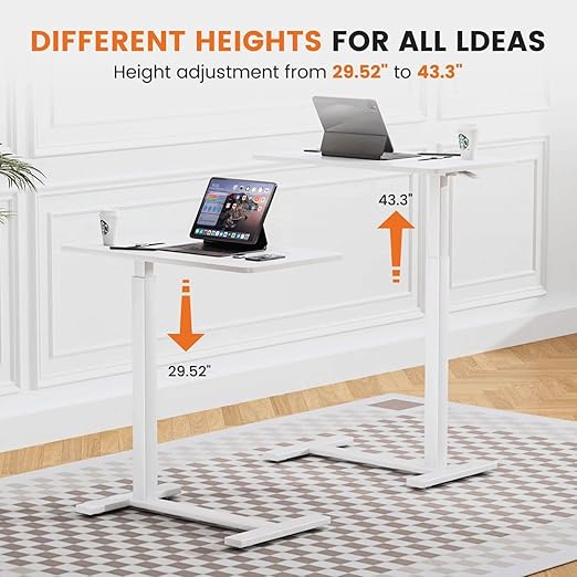 Mobile Bed Laptop Desk with Lockable Wheels and Height Adjustment Function - Image 3