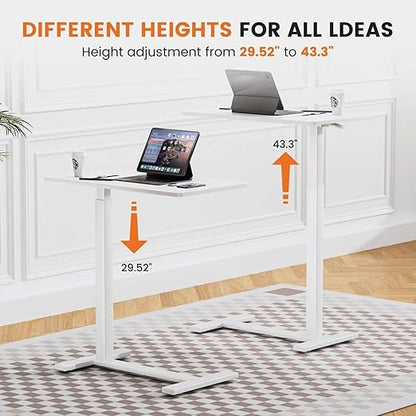 Mobile Bed Laptop Desk with Lockable Wheels and Height Adjustment Function - Image 3