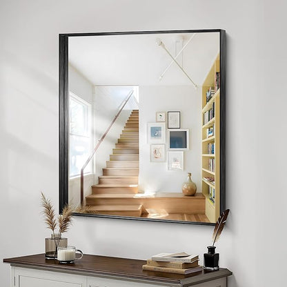 CIRCUMI Black Bathroom Mirror, Brushed Finish, Tempered Glass, Mirror - Image 5