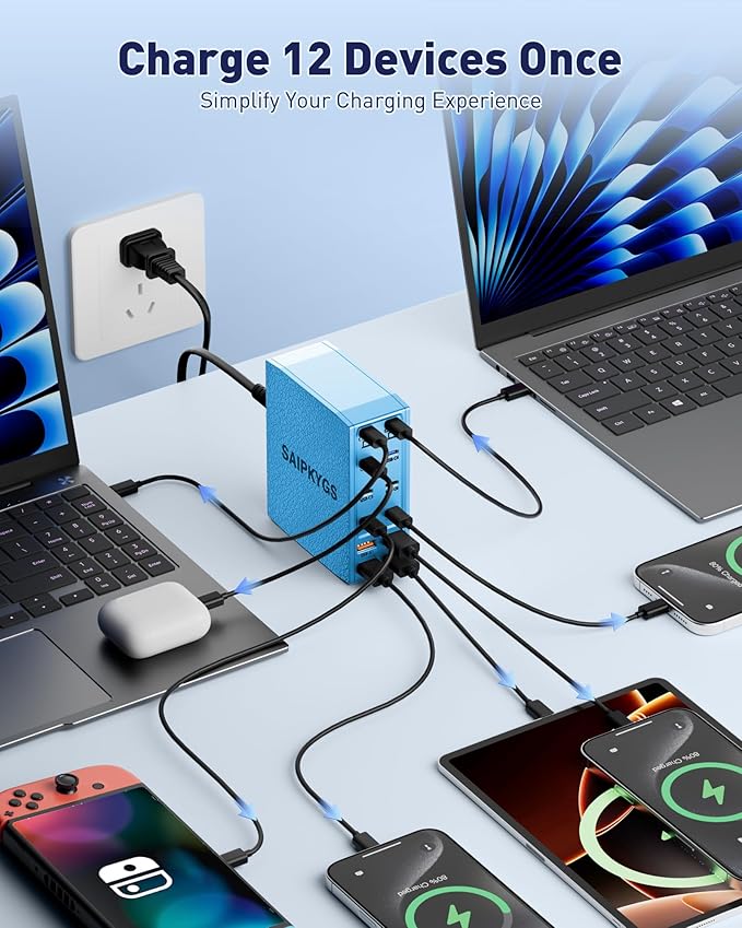 SAIPKYGS USB Charging Station, 12-Port USB C Charger Block - Image 4