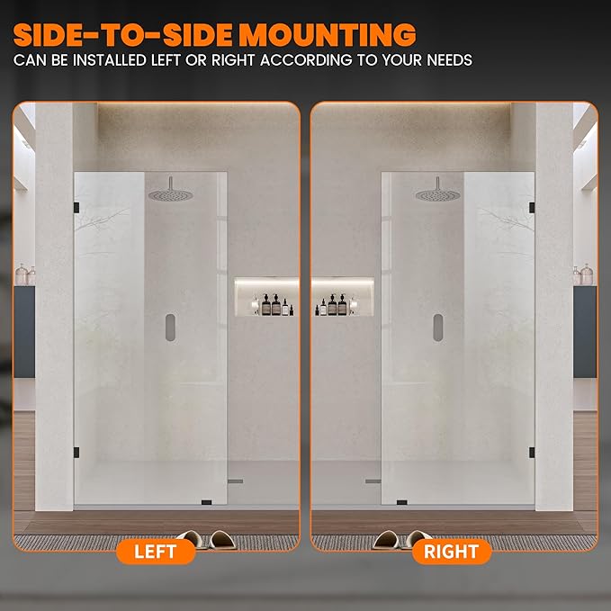 Shower Glass Door 28.5 * 78 Inch, Bathroom Frameless Fixed Shower Glass Panel - Image 7