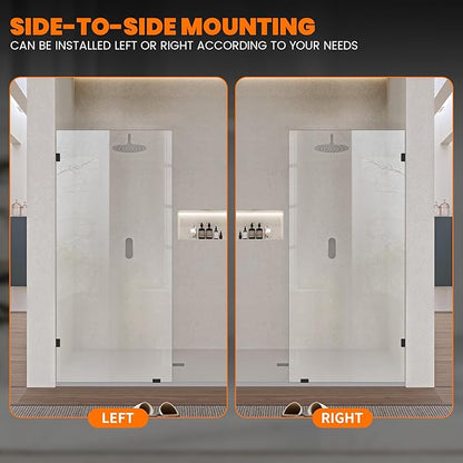 Shower Glass Door 28.5 * 78 Inch, Bathroom Frameless Fixed Shower Glass Panel - Image 7
