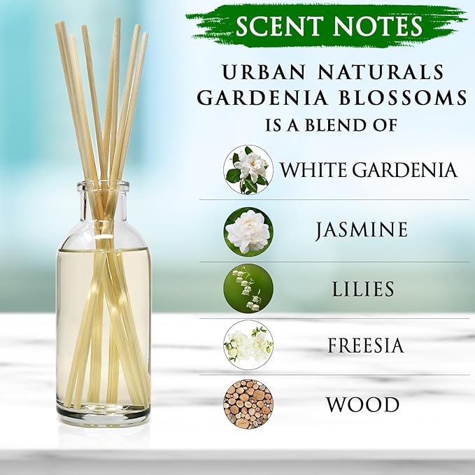 Urban Naturals Gardenia Blossoms Reed Diffuser Set - Image 3