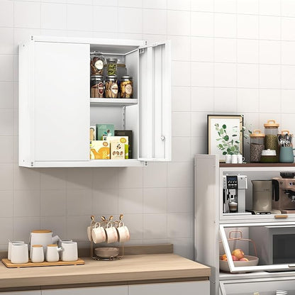 GREATMEET Metal Wall Cabinet, Wall Mounted Storage Cabinet - Image 2