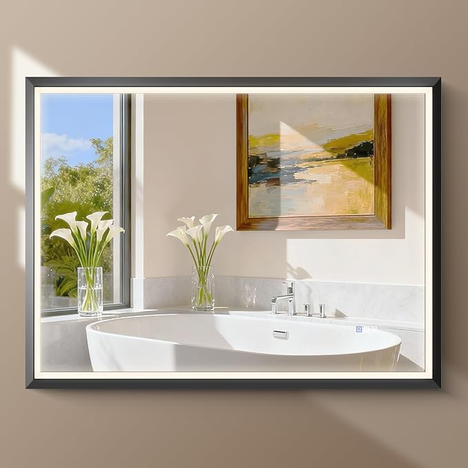 USHOWER 40X30 LED Bathroom Mirror by USHOWER