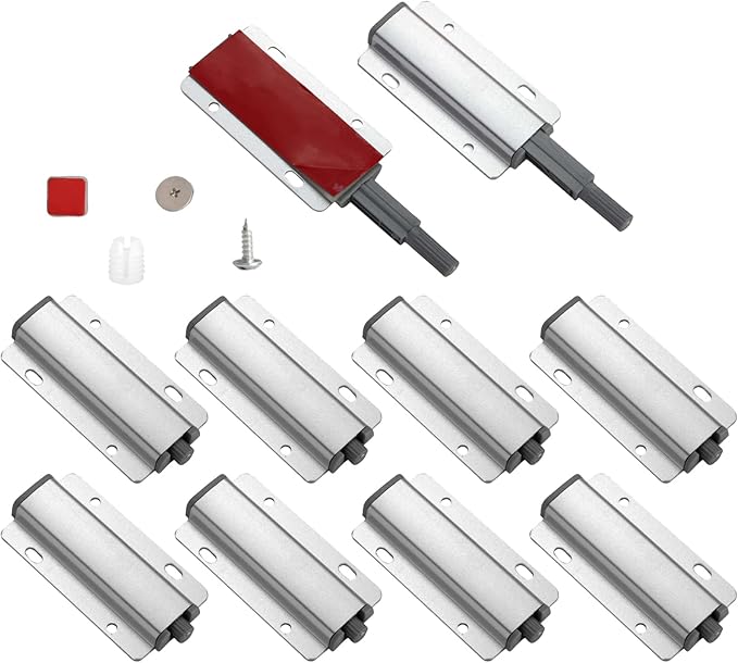 Push to Open Door Latch, 10 Pack Magnetic Push Latches, Adhesive Heavy Duty by Redunest