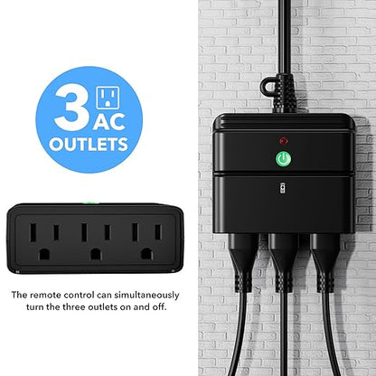 BN-LINK Outdoor Indoor Wireless Remote Control 3-Prong Outlet Weather Proof - Image 7