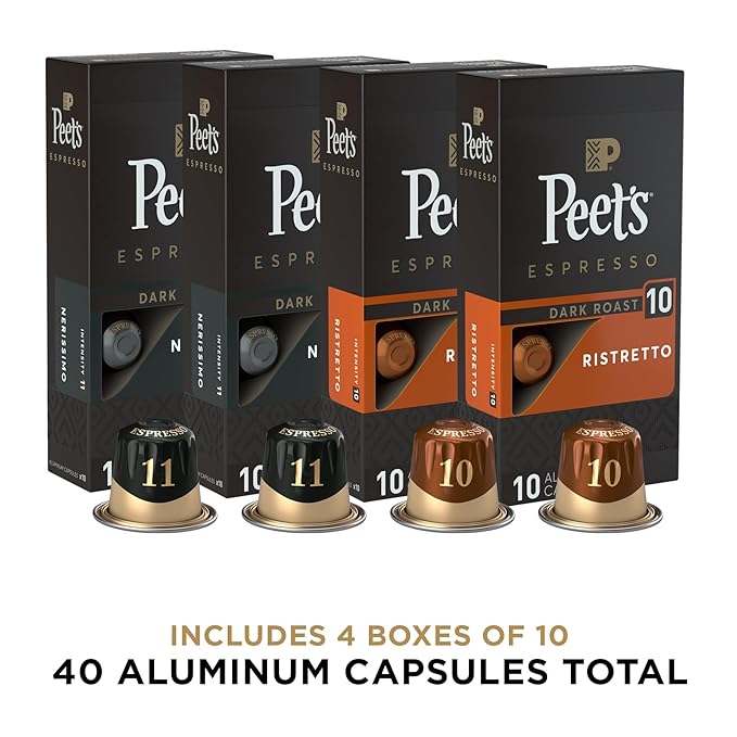 Peet's Coffee, Dark Roast Espresso Capsules Variety Pack, Compatible - Image 2