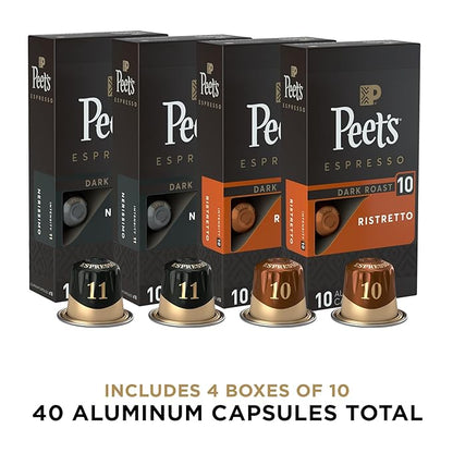 Peet's Coffee, Dark Roast Espresso Capsules Variety Pack, Compatible - Image 2