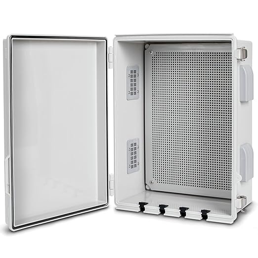 Electrical Junction Box, Ventilated Design, Cable Grommets, Indoor/Outdoor Use by ANIMACYN