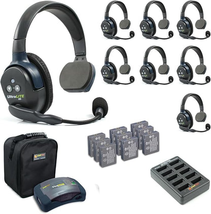 Eartec HUB8S Ultralite-HD 8 Person Full Duplex Wireless Intercom Headset by Eartec
