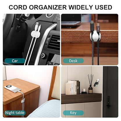16Pack White Desk Cable Management, Adjustable Cord Organizer Cable Clips - Image 3
