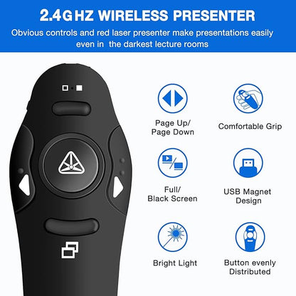 Rechargeable Presentation Clicker Wireless Presenter Remote USB Control - Image 2