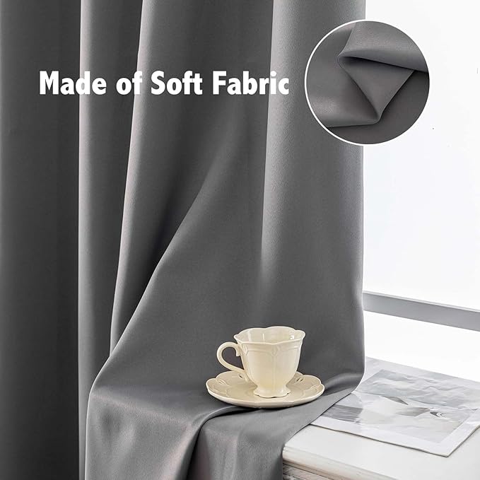 Anytime 100% Blackout Curtain 2 Panels Set, Thermal Insulated Window Drapes - Image 6