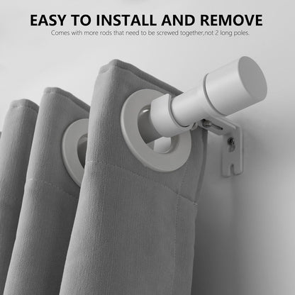 Curtain Rod Brackets Adjustable, 2 Pack Premium Rod Brackets for Wall, Curtain Rod Holder, Drapery Rod Holders Hardware Window Curtain Rod Support Hanger for 1 Inch Rod, White