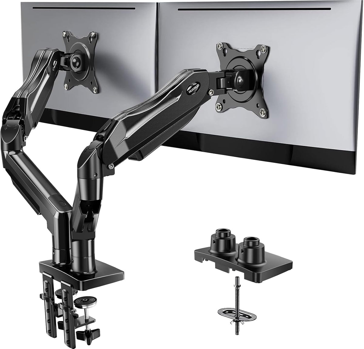 huanuo flowlift™ dual monitor stand, fully adjustable gaming, main product view