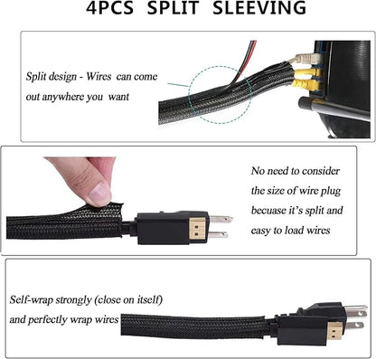 N NOROCME 192 PCS Cable Management Kit 4 Wire Organizer Sleeve, 11 Cable Holder - Image 5