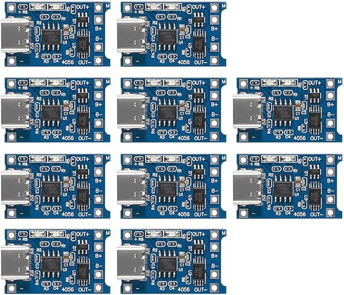 Gebildet 10pcs TP4056 Type-C Input Interface USB 5V 1A 18650 Lithium Battery by Gebildet